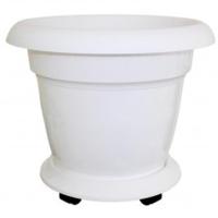 Кашпо Тюльпан №5 30л белый на колесах 07046