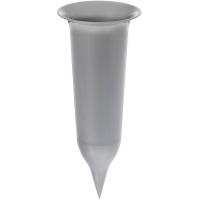 Вазон под срезку с колышком 10*26см серебро