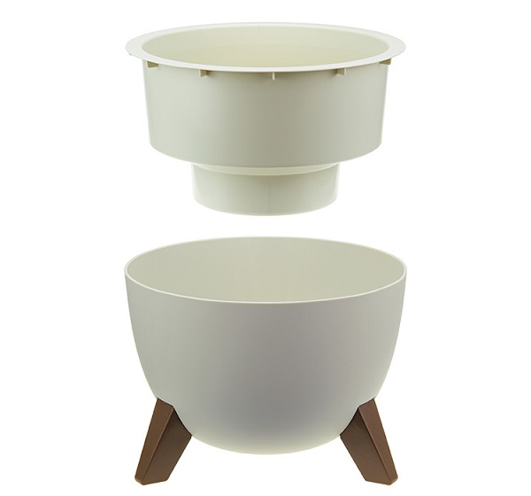 Кашпо ФЛОРИАН D350 12л графитовый с вставкой М3187 /3шт/М-пласт 