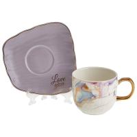 Чайная пара 220мл Love you фарфор МБ014P/2 /8шт/ Beatrix  