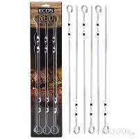 Набор шампуров ECOS ND-301D 45*1*1,5см форма прямая, хром.  