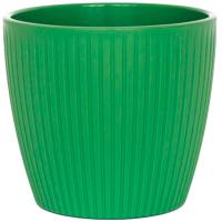 Кашпо Эви VipSet 0,6л зеленый с вставкой /36шт/ЭД