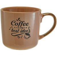 Кружка 400мл Coffee is the best idea коричневый Ф11-087L1 /48шт/ Rosario