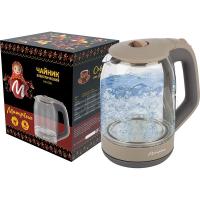 Чайник электр. 1,8л МАТРЕНА стекло МА-006 бежевый  