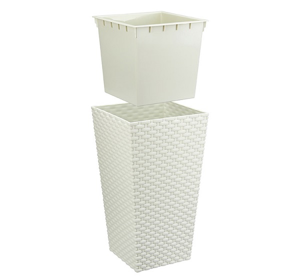 Кашпо Ротанг 320*320*565мм коричневый с вставкой М3084 /3шт/М-пласт