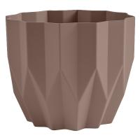 Кашпо Геометрия 2,2л мокачино с дренаж. вставкой КШ-5813 /24шт/ПП