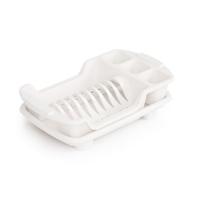 Сушилка для посуды со сливом белый