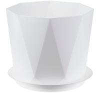Кашпо ПРИЗМА  4,7л белый с под. М3139 