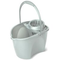Ведро 12л со сливом и отжимом Престо овал. серебристо-серый С646 /8шт/ Мартика