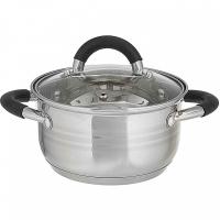 Кастрюля 1,9л нерж. со стеклянной крышкой BE-195/2 /6шт/ Webber