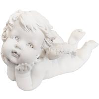 Ангел задумчивый (белый) L17W9,5H10см 718288/A106