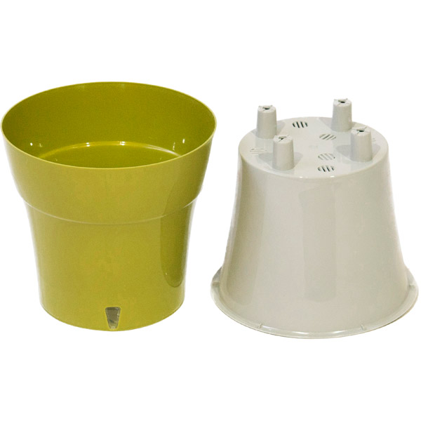 Кашпо Дали 5л оливковый с серой вставкой 