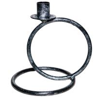 ДЕКОР Подсвечник Кольцо 1свеча антик серебро РЗДИ/1шт