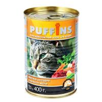 Корм для кошек Пуффинс 415г ЖЕЛЕ мясное ассорти