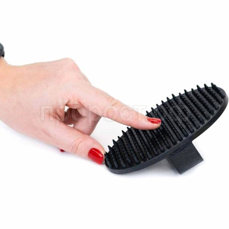 Щётка-чесалка массажная 9*13*h4см резиновая черная/0205/Дарэлл