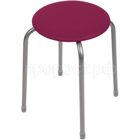 Табурет "Эконом" круглый темно-красный ТЭ2/ТК