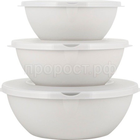 Набор мисок HELSINKI (5л+3л+2л) пепельный жемчуг PT1279 /10шт/ПТ