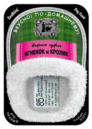 Собаки ZooRing д/всех пород суфле ягненок/кролик ж/б 400гр/12шт/934399/271243