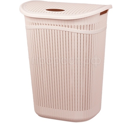 Корзина для белья 55л ВЯЗАНИЕ чайная роза М2613 