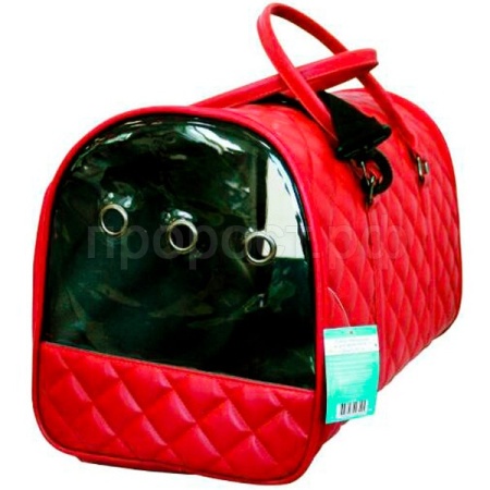 Сумка-переноска д/животн.с вентиляц. отверстием 28x47x30см иск.кожа красная/Сп032к/Евро