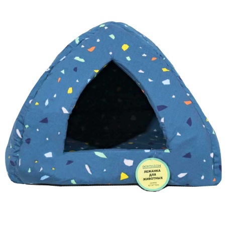 Лежанка Домик Вигвам поролоновая хлопок  МИКС 42*34*18см/DONBARON