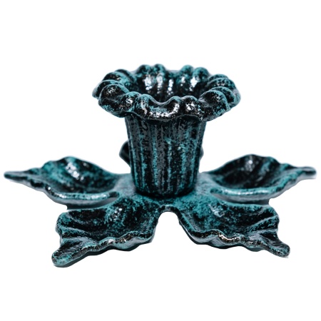 ДЕКОР Подсвечник Цветок антик зеленый РЗДИ/1шт