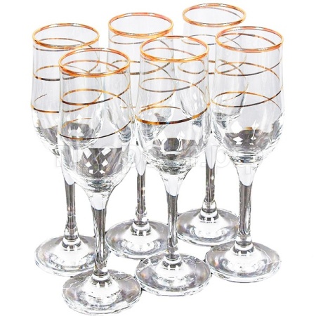 Набор бокалов Золотая спираль (6шт) 200мл /1712-32 /6шт/ДК