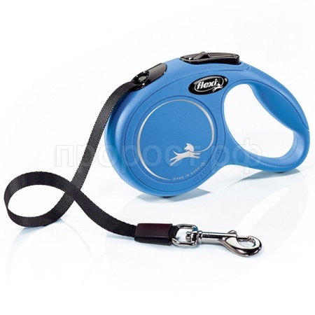 Рулетка Флекси Классик ХS ремень 3м на 8кг голубая/22412/20/Евро