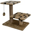 Когтеточка с двумя полками квадрат джут коричневый с игрушкой 37*57*55см/DONBARON
