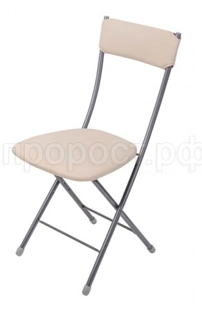 Стул складной Ника 1М с мягкой спинкой серый/слоновая кость