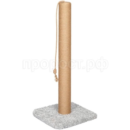 Когтеточка ХАММЕР столбик ковролин джут L 36х36х82см 10 К-3 серый