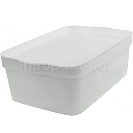 Ящик д/хранения 6л Keeplex Happy с крышкой серое перышко LA5124 /10шт/ПР