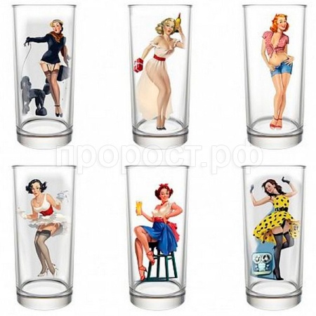 Набор стаканов (6шт) Pin-up girls 300мл 148-Д /4шт/ДК