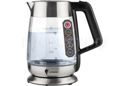 Чайник электр. 1,7л LEONORD стекло, пластик LE-1508 черный 104866 /6шт/