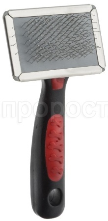 Пуходерка с прорезиненной ручкой с шариками 14x6см/22600179