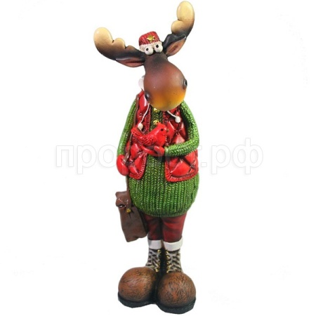 Лось с птичкой L7W9H26,5 715347/W198