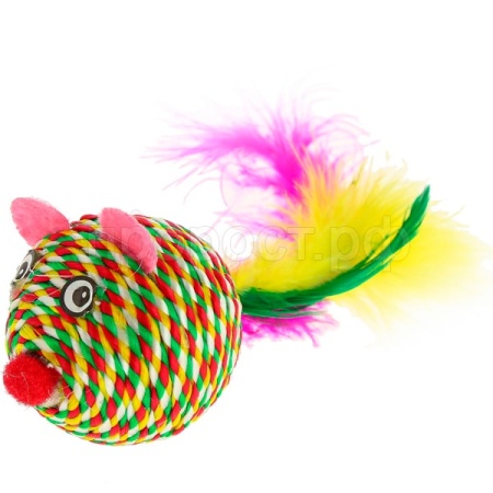 Игрушка к Мышь-когтеточка с перьями 5см/27754645/Каскад