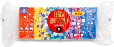 Губка д/посуды (10шт набор) Краски серебра ГП-005 /26шт/ АкваМаг