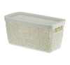 Коробка д/хранения БЯЗЬ 4л белый ротанг с крышкой 28*14*14см М2325