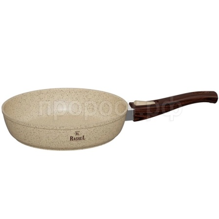 R-21228 Сковорода алюмин. литая D28 антипр. покр. индук. съем.ручка дно кремовый гранит /6шт/Маруся