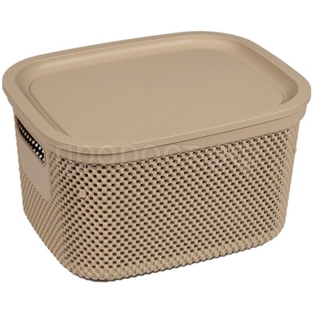 Корзина д/хранения Лофт 6л c крышкой прямоуг. кофе А271 /20шт/ Арз