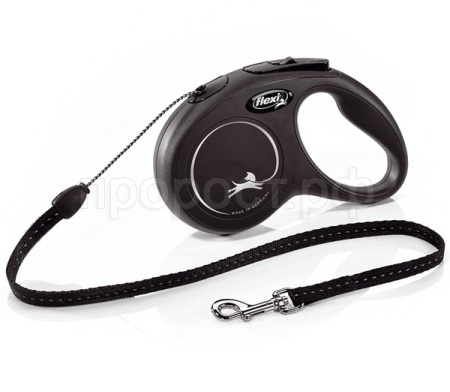 Рулетка Флекси Новая Классика S трос 5м на 12кг черная/22528/20/Евро