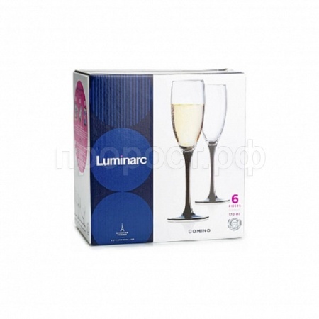 Набор фужеров для шампанского "ДОМИНО" 170мл (6шт) H8167 /4шт/LUMINARC