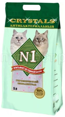 Наполнитель Барсик №1 зеленый силикогелевый, антибактериальный 5л