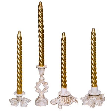 ДЕКОР Подсвечник Цветок бел золото РЗДИ/1шт