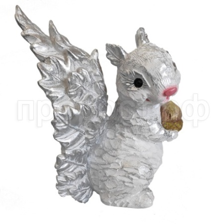Белка в листьях (серебро) L19W13H23  718546/F877
