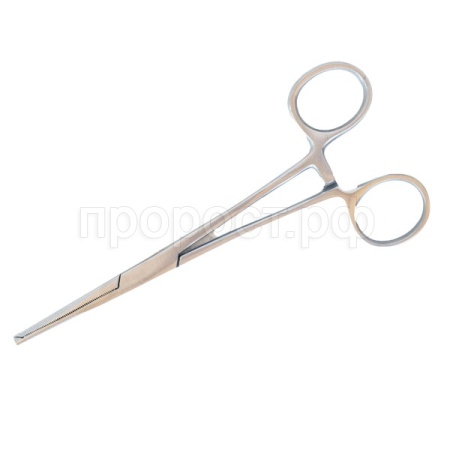 Инструмент Зажим кровоостанавливающий 160мм З-5-1, 1*2зубый, изогнутый