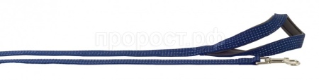 Поводок нейлон 20мм Премиум светоотражающий с неопреновой подкладкой синий 1,5м